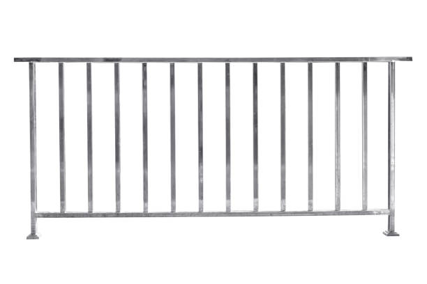 Stainless steel railing isolated Stainless steel railing isolated on white, with clipping path. railings stock pictures, royalty-free photos & images