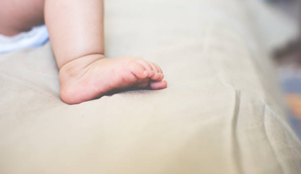 istock A little baby is resting at home. 693931918