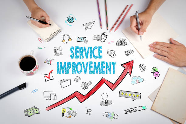 istock Service Improvement Concept. The meeting at the white office table 693959230