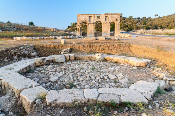 istock Octagonal pool in ancient Lycian city Patara. Turkey 693959514