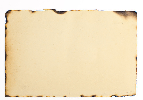 old burnt paper texture on an isolated background\