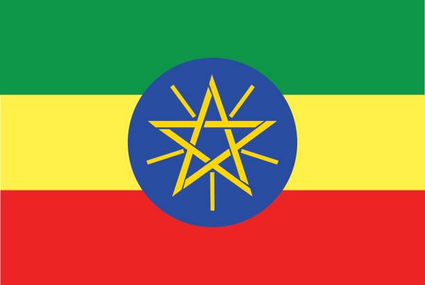 Flag of Ethiopia vector art illustration