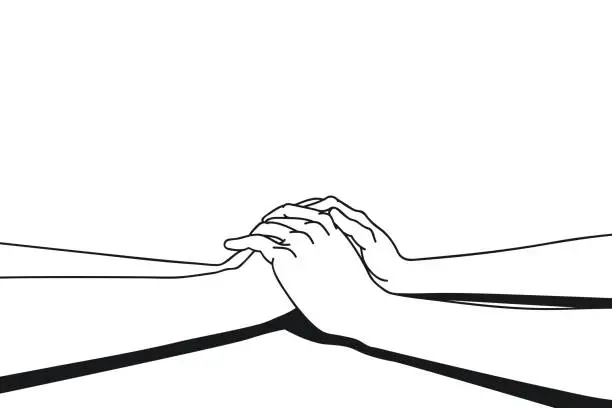 Vector illustration of Lover making clasping hands