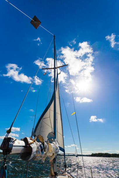 istock Yachting on sail boat during sunny weather 693984798