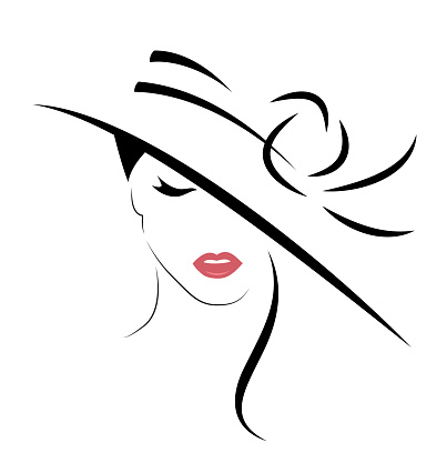 Young Woman in hat. Vector illustration