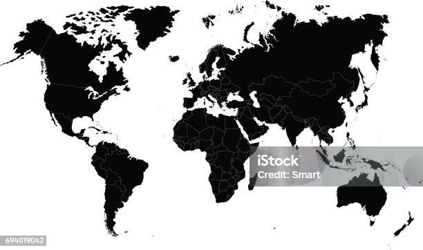 The Earth World Map On White Background Antarctica Vector Illustration Stock Illustration - Download Image Now