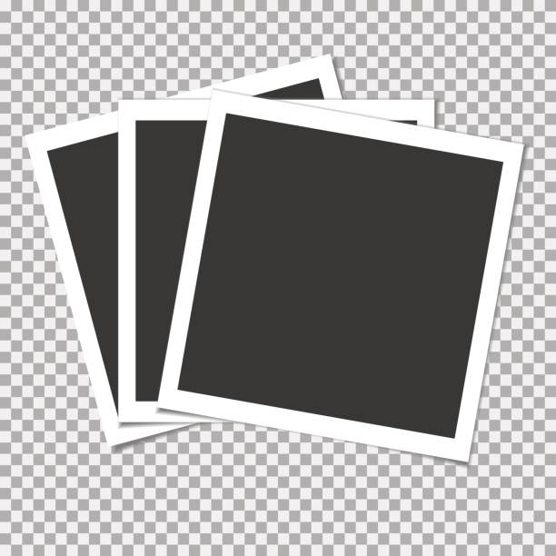 istock Set of photo frame with shadow on isolate background. Vector template for your trendy photo or image 694019324