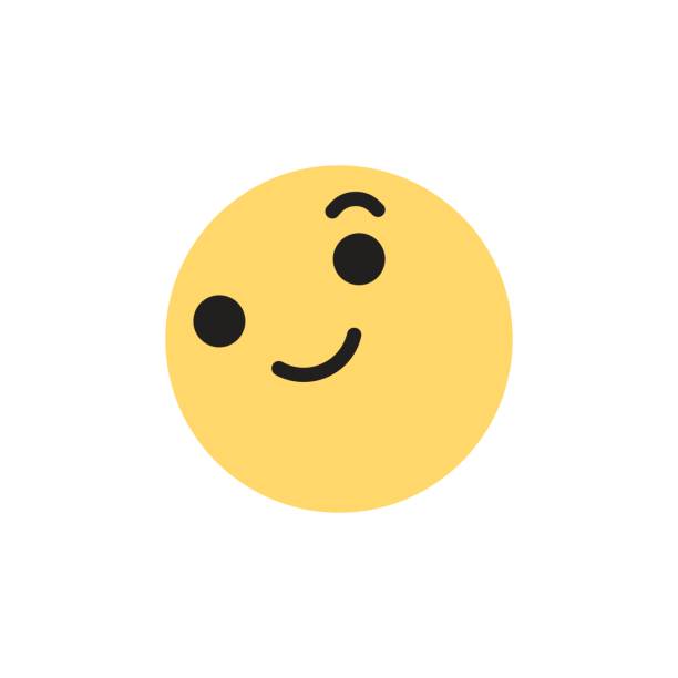 istock Yellow smiley with circle. Like social icon. Button for expressing social emoji. Flat vector illustration EPS 10 694023516