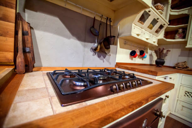 istock Big stove in a vintage kitchen 694028882