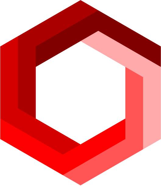 красный шестиугольник - ian stock illustrations