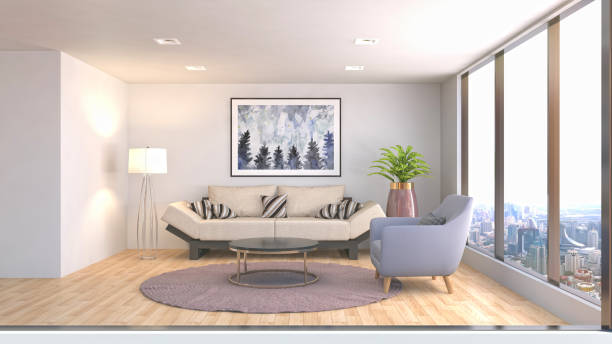 istock Interior living room. 3d illustration 694033262