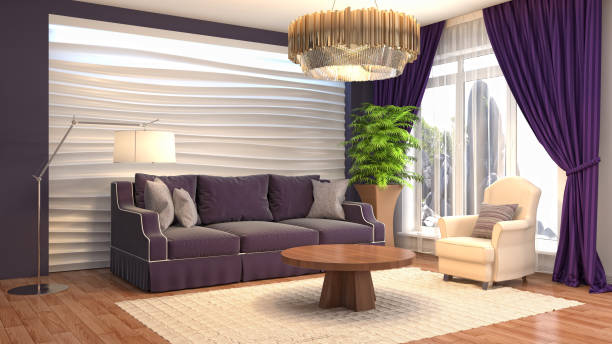 istock Interior living room. 3d illustration 694033288
