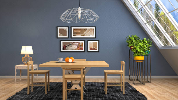 istock mock up poster frame in interior background. 3D Illustration 694033798