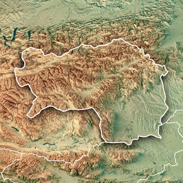 istock Steiermark Bundesland Austria 3D Render Topographic Map Border 694058574