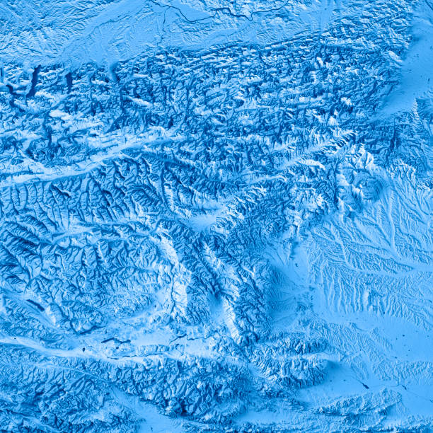 istock Steiermark Bundesland Austria 3D Render Topographic Map Blue 694058652