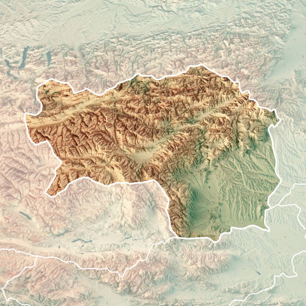 istock Steiermark Bundesland Austria 3D Render Topographic Map Border Fade 694058780