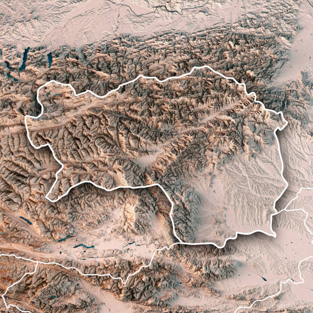 istock Steiermark Bundesland Austria 3D Render Topographic Map Neutral Border 694058826