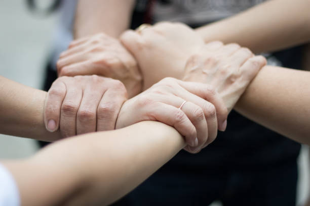 istock Hands were a collaboration concept of teamwork 694058876