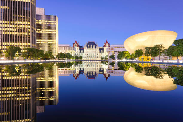 Albany New York Albany, New York, USA at the New York State Capitol. empire state plaza in albany new york stock pictures, royalty-free photos & images