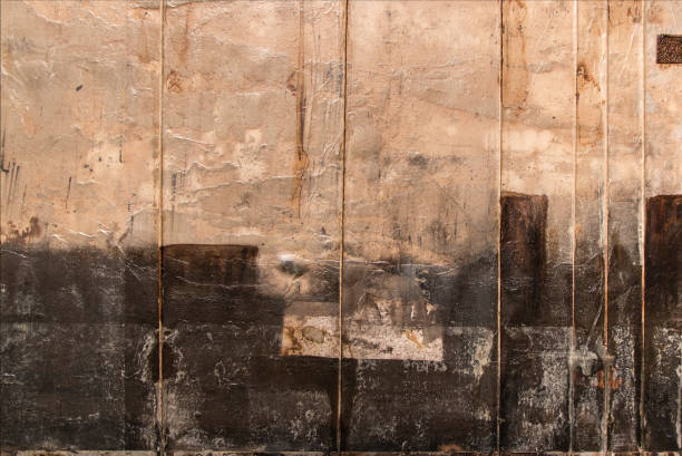 Abstract Painting Art: Beige and Black Colors