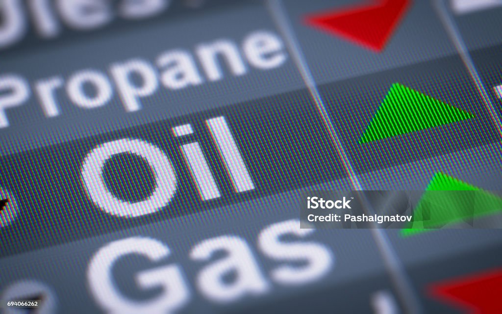 The Index of Oil. Up. Price Stock Photo