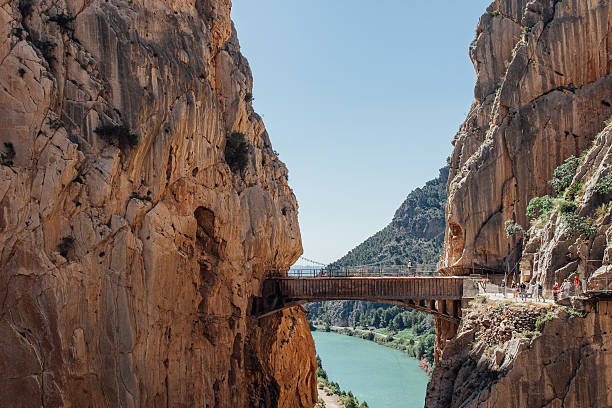 istock Footbridge Over Mountain Against Clear Sky 694080887