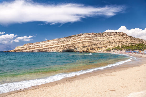 istock Matala beach and lagoon Crete Greece 694083212