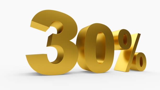 istock 3D rendering golden discount 30 percent 694084564