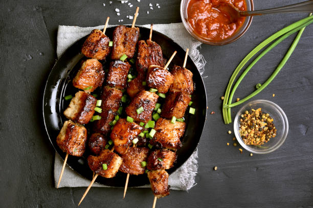 istock Grilled pork skewers 694084714