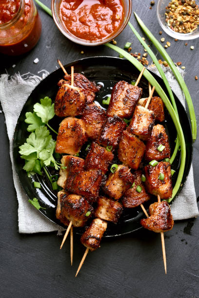istock Grilled pork skewers 694084728