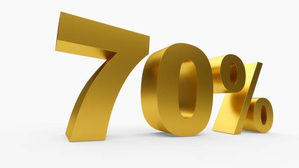 istock 3D rendering golden discount 70 percent 694087596