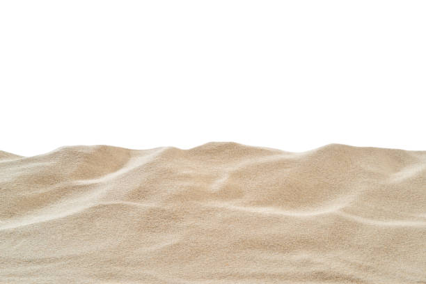 On the Beach - Sand dune in front of a white background - clipping path included
