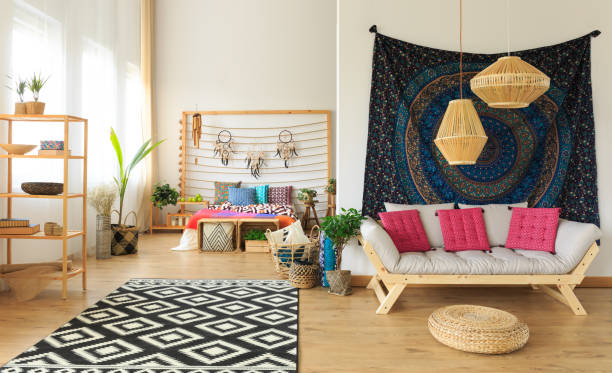 istock Colorful fully furnished bedroom 694091276
