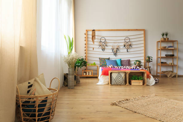 istock Bright bedroom with furniture 694091302
