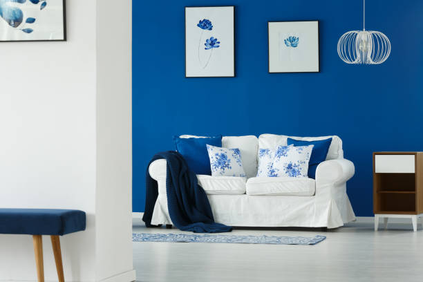 istock Sofa with pillows in living room 694095064