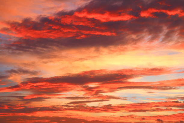istock sky in sunset and cloud, beautiful colorful evening nature  space for add text 694095190