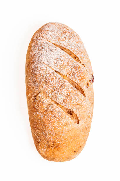 istock Close up shot of bread. Isolated on white background. 694106288