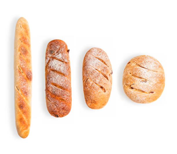 istock Close up shot of bread. Isolated on white background. 694109018
