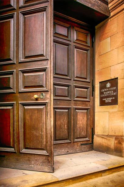 The entrance into the Crown Court at Warwick UK The entrance into the Crown Court at Warwick UK warwick uk stock pictures, royalty-free photos & images