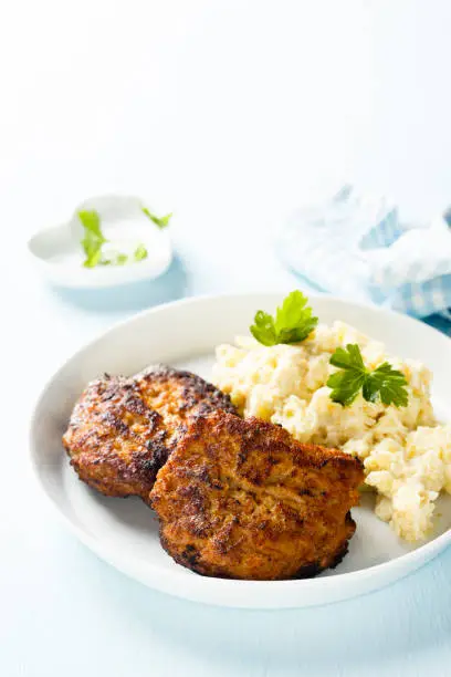 Cutlets with potato salad