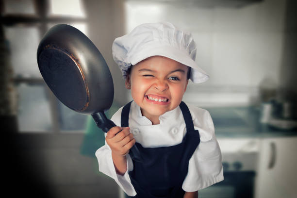 istock Four years chef girl 694117206