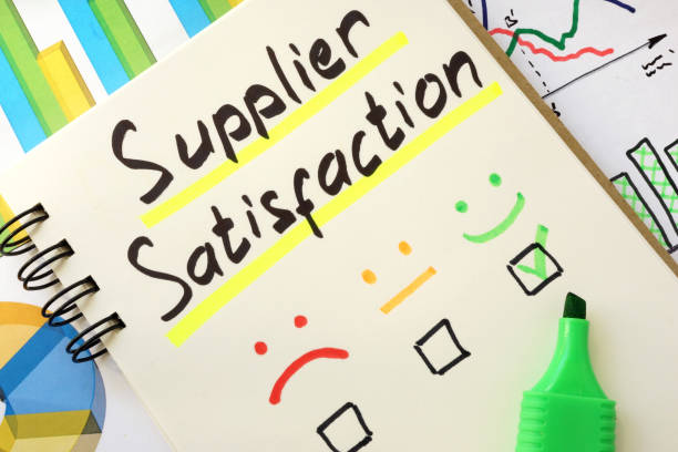 istock Sign supplier satisfaction on a page of notebook. 694120924