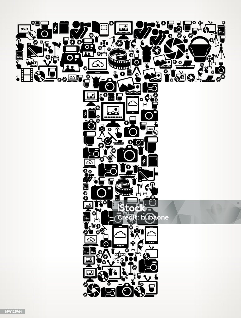 Hình Nền Biểu Tượng Vector Màu Đen Và Trắng Chữ T Hình minh họa ...