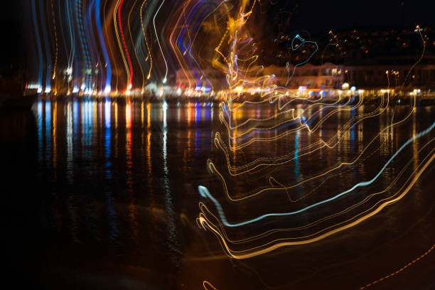 istock Abstract Long Exposured Lights At Night 694122374