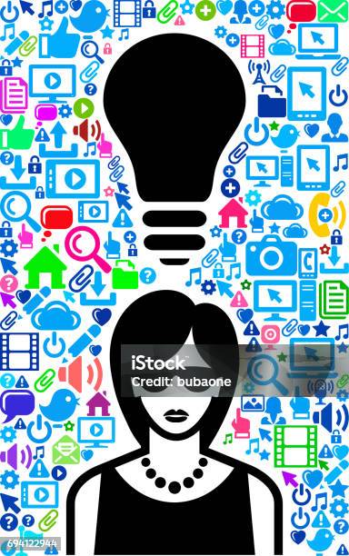 Woman Technology Web Vector Background Pattern Stock Illustration ...