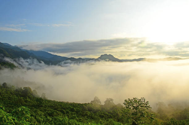 istock Morning mist and mountains at Phu Lang Ka 694128202