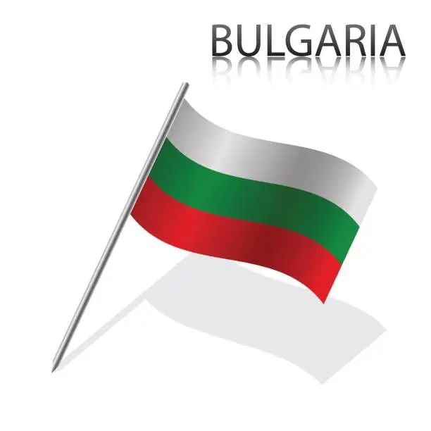 Vector illustration of Realistic Bulgarian flag, vector illustration