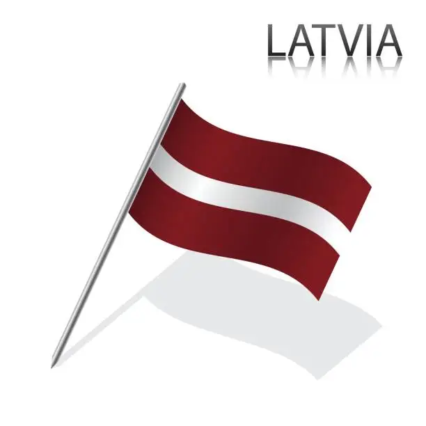 Vector illustration of Realistic Latvian flag, vector illustration
