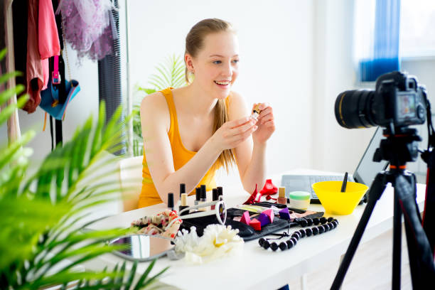 istock Female makeup blogger 694128832