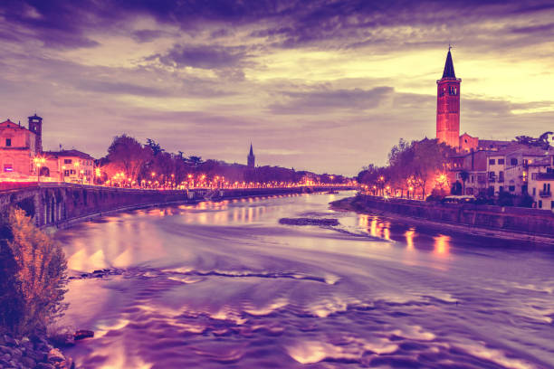 istock Beautiful cityscape. Sunset in Verona 694131344